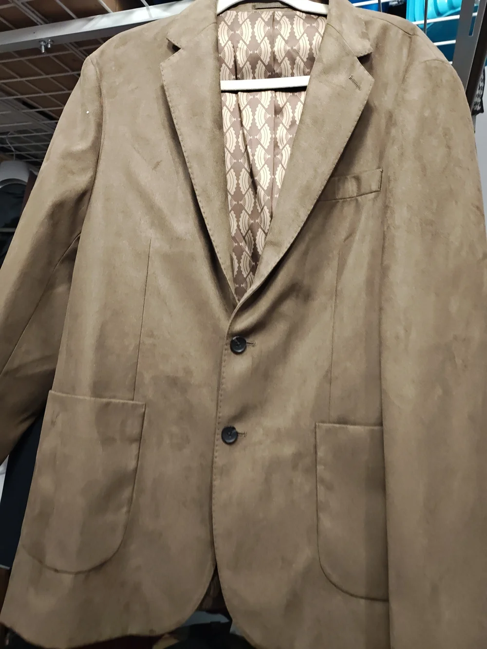 Men's Tan Suede-Style Blazer Sport Coat